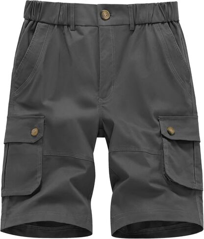 Msmsse Men's Cargo Shorts with Pockets Casual Loose Fit Cotton Elastic Waist Outdoor Workout Fishing Shorts for Men in Saudi Arabia