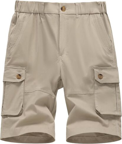 Msmsse Men's Cargo Shorts with Pockets Casual Loose Fit Cotton Elastic Waist Outdoor Workout Fishing Shorts for Men in Saudi Arabia
