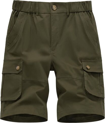 Msmsse Men's Cargo Shorts with Pockets Casual Loose Fit Cotton Elastic Waist Outdoor Workout Fishing Shorts for Men in Saudi Arabia