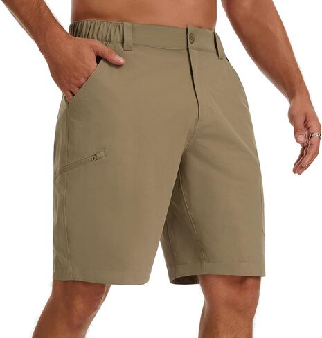 Bassdash Men’s 10" Hiking Cargo Shorts Quick Dry Water Resistant Lightweight Outdoor Shorts for Fishing Camping Golf in Kuwait