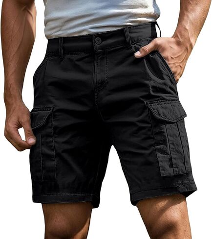 Franterd Cargo Shorts for Men 7 Inch Inseam Summer Workout Hiking Shorts Elastic Baggy Golf Fishing Casual Outdoor Work Short in Saudi Arabia