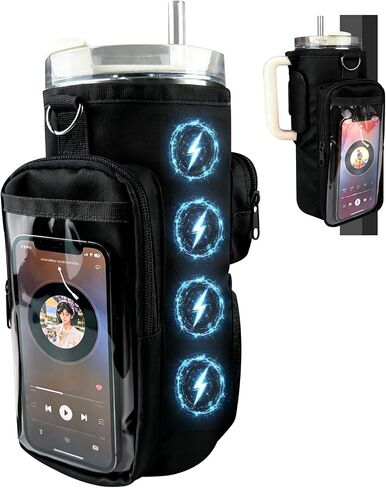 JACZZO Magnetic Gym Bag, Magnetic Water Bottle Holder for Stanley, Gym accessories, Gym Gifts for Women and Men (Black, 40 OZ) in Saudi Arabia