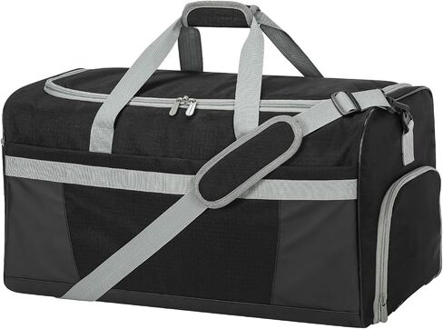 Men's 65L Gym Bag with Wet Pocket and Shoe Compartment- 24"x12.5"x13" Large Sports Duffle Bag for Gym Travel - Black in Saudi Arabia