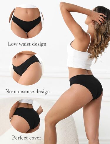 Women's Seamless Underwear Stretch Bikini Panties No Show Invisible Hipster XS to 3XL 6 Pack in Kuwait