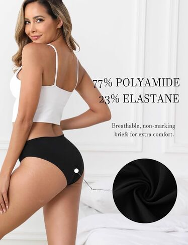 Women's Seamless Underwear Stretch Bikini Panties No Show Invisible Hipster XS to 3XL 6 Pack in Kuwait