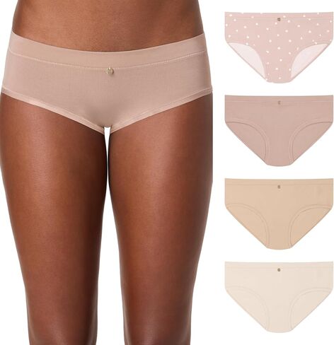 مجموعة الملابس الداخلية النسائية من Maidenform، عبوة من 4 قطع، مصنوعة من الفيسكوز من ملابس داخلية من الخيزران للنساء، سراويل داخلية منخفضة الارتفاع in Kuwait