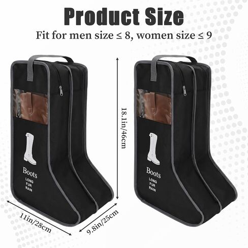 2 Pack Boot Storage Bag, Portable Dust Proof Boot Bags for Cowboy Boots, Shoe Cover Protector Bag for Boots Storage and Organizer Packing, Tall Boot Storage Carry Bag for Travel and Daily Use in Kuwait