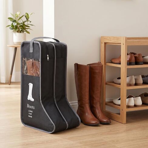 2 Pack Boot Storage Bag, Portable Dust Proof Boot Bags for Cowboy Boots, Shoe Cover Protector Bag for Boots Storage and Organizer Packing, Tall Boot Storage Carry Bag for Travel and Daily Use in Kuwait