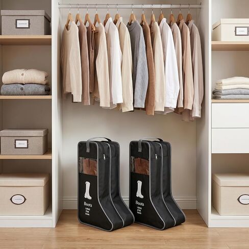 2 Pack Boot Storage Bag, Portable Dust Proof Boot Bags for Cowboy Boots, Shoe Cover Protector Bag for Boots Storage and Organizer Packing, Tall Boot Storage Carry Bag for Travel and Daily Use in Kuwait