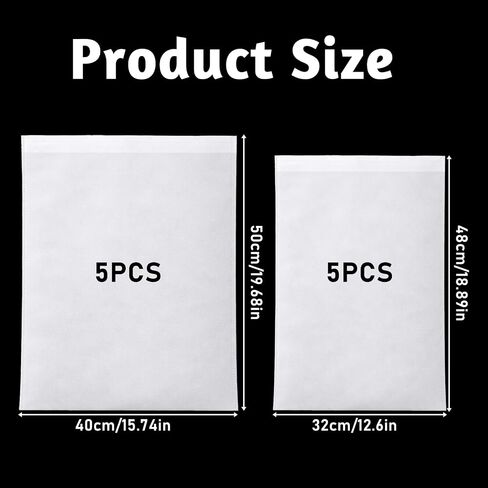 10 PCS White Non-Woven Shoe Storage Bags, Dust Bags for Purses, Travel Shoe Storage-Bag, Breathable Dust-proof Bag, Cloth Storage Pouch, Bag-Covers for Purse, Shoes (2 Sizes) in Kuwait