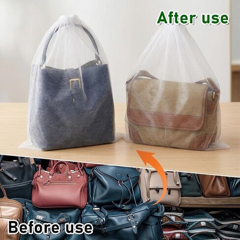 10 PCS White Non-Woven Shoe Storage Bags, Dust Bags for Purses, Travel Shoe Storage-Bag, Breathable Dust-proof Bag, Cloth Storage Pouch, Bag-Covers for Purse, Shoes (2 Sizes) in Kuwait