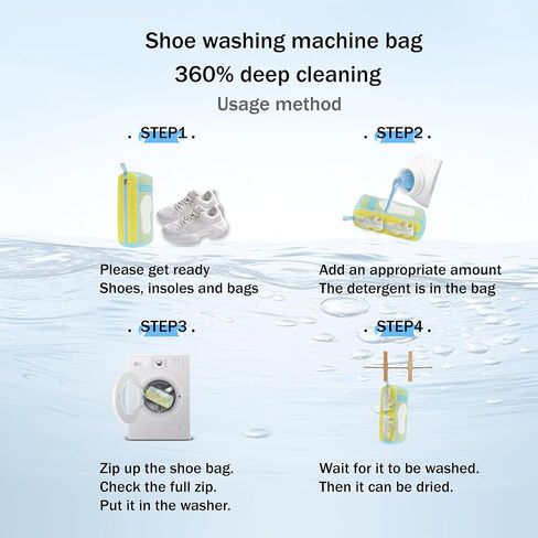 2 In 1 Shoe Washing Machine Bag,Upgrade with Mesh Insole Slot,Laundry Bag for Washer and Dryer,Drying,Shoes Machine Cleaner,for All Shoe Types in Kuwait