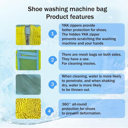 2 In 1 Shoe Washing Machine Bag,Upgrade with Mesh Insole Slot,Laundry Bag for Washer and Dryer,Drying,Shoes Machine Cleaner,for All Shoe Types in Kuwait