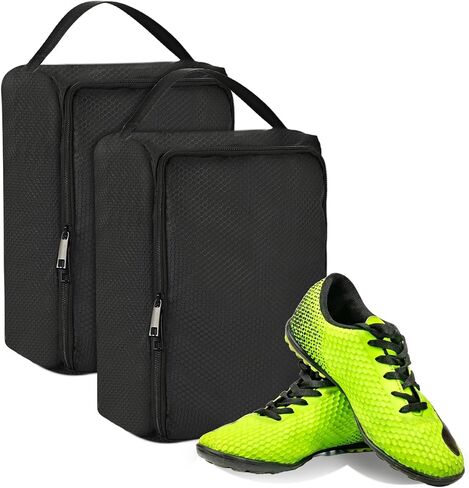 Waterproof Smell Proof Cleat Bag, Odor Blocking Sports Shoe Bag with Handle, Portable Cleat Bags for Sports Smell Proof, Shoe Bags for Travel for Soccer, Golf, Baseball, Tennis, Black in Saudi Arabia