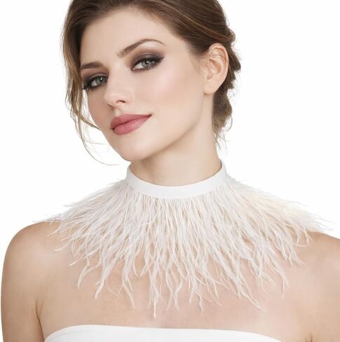 Victorian Ruffle Collar for Women Gothic Vampire Costume Accessory Detachable Renaissance Neck Ruffle with Gemstone in Kuwait