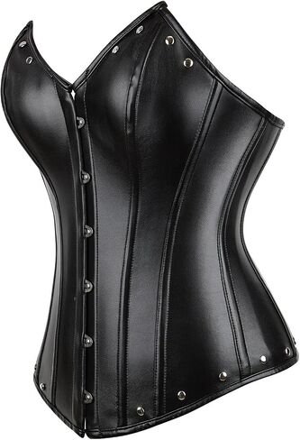 Hengzhifeng Steampunk Faux Leather Corset Bustier Top for Women in Saudi Arabia