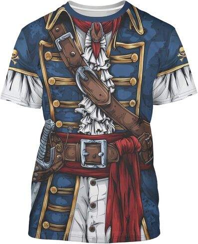 Men’s Halloween Costume T Shirt 3D Graphic Tee Funny Short Sleeve Crew Neck Shirt for Party Cosplay in Saudi Arabia