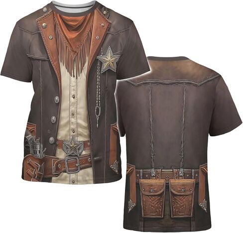 Men’s Halloween Costume T Shirt 3D Graphic Tee Funny Short Sleeve Crew Neck Shirt for Party Cosplay in Saudi Arabia