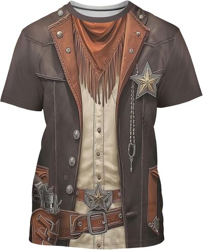 Men’s Halloween Costume T Shirt 3D Graphic Tee Funny Short Sleeve Crew Neck Shirt for Party Cosplay in Saudi Arabia