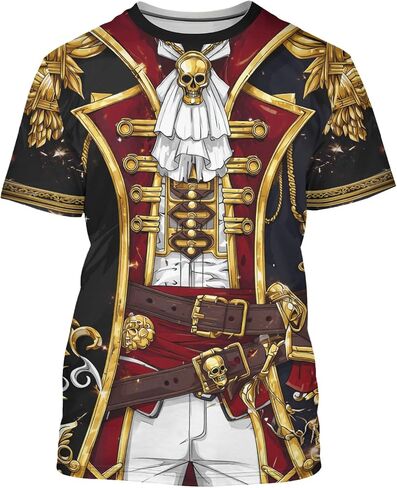 Men’s Halloween Costume T Shirt 3D Graphic Tee Funny Short Sleeve Crew Neck Shirt for Party Cosplay in Saudi Arabia