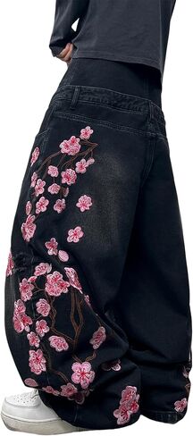 Men's Y2k Baggy Jeans Wide Leg Skater Pants Loose Fit Denim Pantalones Loose Long Trousers Streetwear Rock in Kuwait