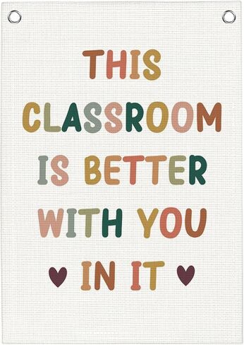 Boho Classroom Decor Cute Neutral Classroom Must Haves Wall Decor Back to School Signs Classroom Decorations This Classroom Is Better With You In It Wall Hanging Banner Decor 20x30 Inch in Saudi Arabia