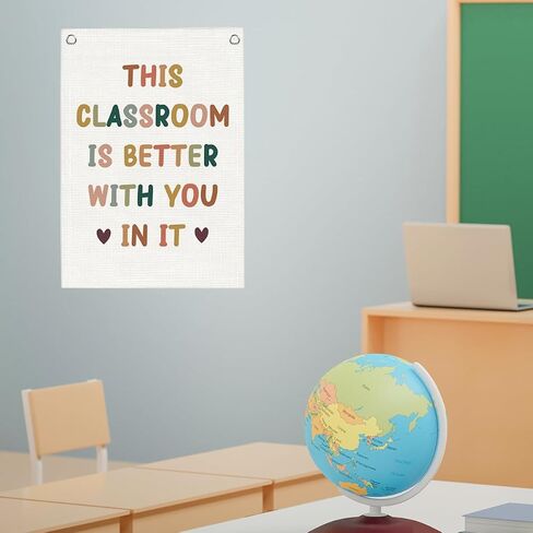 Boho Classroom Decor Cute Neutral Classroom Must Haves Wall Decor Back to School Signs Classroom Decorations This Classroom Is Better With You In It Wall Hanging Banner Decor 20x30 Inch in Saudi Arabia
