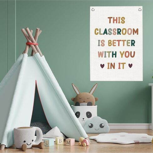 Boho Classroom Decor Cute Neutral Classroom Must Haves Wall Decor Back to School Signs Classroom Decorations This Classroom Is Better With You In It Wall Hanging Banner Decor 20x30 Inch in Saudi Arabia