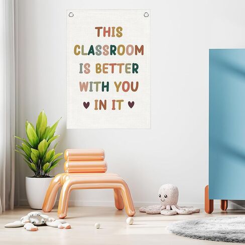 Boho Classroom Decor Cute Neutral Classroom Must Haves Wall Decor Back to School Signs Classroom Decorations This Classroom Is Better With You In It Wall Hanging Banner Decor 20x30 Inch in Saudi Arabia
