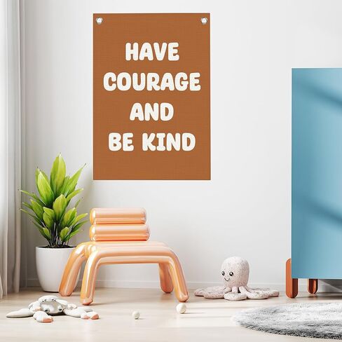 Boy Nursery Decor Playroom Decor Have Courage and Be Kind Linen Banner Wall Hanging Banner Flag Decoration for Nursery Playroom Toddler Room Boys Kids Room Decoration 20x30 Inch in Saudi Arabia