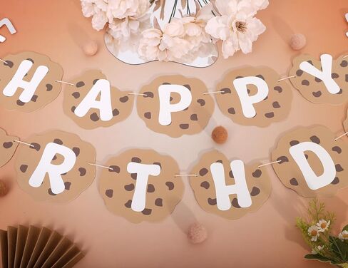 MILK AND COOKIES HAPPY BIRTHDAY BANNER, FOOD THEME PARTY DECORATIONS, FUN BABY SHOWER BANNER, IF YOU GIVE A MOUSE A COOKIE, MONSTER BIRTHDAY DECORATION PARTY PHOTO PROPS in Saudi Arabia