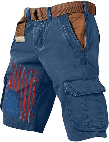 250 Anniversary USA 4th of July Outfits for Men American Flag Cargo Shorts Tactical Relaxed Fit Stretch Patriotic Swim Trunks in Kuwait
