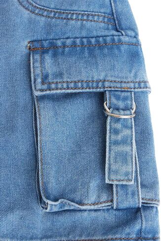 Nivne Tco Teen Girls Cargo Denim Skirt - High Waist 5 Pocket Utility Skirt with Zipper Fly Light Wash Jean Mini Skirt in Kuwait
