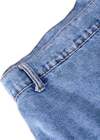 Nivne Tco Teen Girls Asymmetrical Denim Skorts Distressed Denim Skirt with Shorts Casual Blue Elastic Waist Jean Shorts in Kuwait