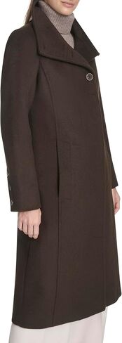 Kenneth Cole Women's Classic Wool Walker W Three Button Stand Collar and Back Belt Detail in Kuwait