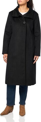 Kenneth Cole Women's Classic Wool Walker W Three Button Stand Collar and Back Belt Detail in Kuwait