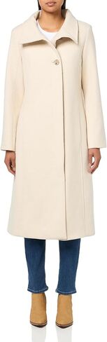 Kenneth Cole Women's Classic Wool Walker W Three Button Stand Collar and Back Belt Detail in Kuwait