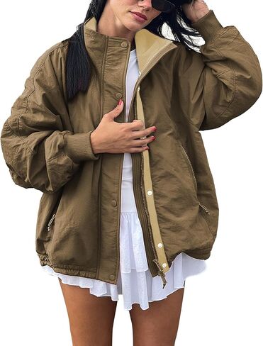 Womens Windproof Outdoor Jacket Fleece Lined Lightweight Coat in Saudi Arabia
