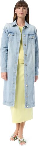 DEE OCLEPPO Women's Audry Button Front Duster Jean Jacket Standard in Saudi Arabia