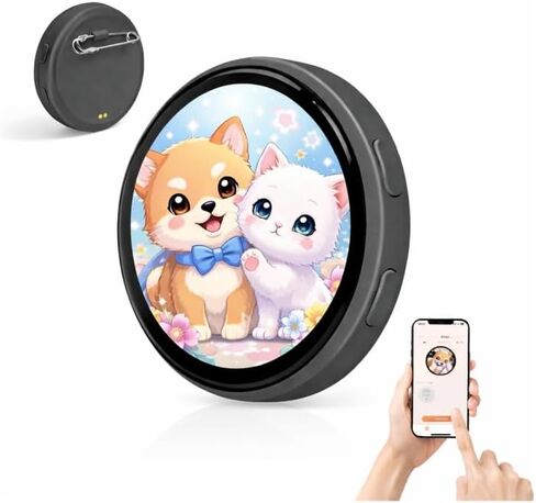 Anime Digital Badge Pin with HD Touchscreen Pixel Display, Electronic LED Photo Badge for Backpack, Customizable Smart Pixel Pin for Anime Fans, Cosplay & Conventions in Saudi Arabia
