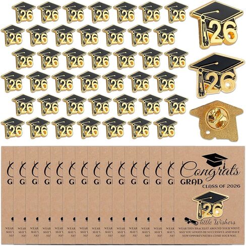 50 Pcs Graduation Pins Class of 2026 Memorial Enamel Pins with Inspirational Cards Graduation Gifts Bulk Doctoral Cap Badge Keepsakes for Graduate College Teacher Grad Party Favors in Saudi Arabia