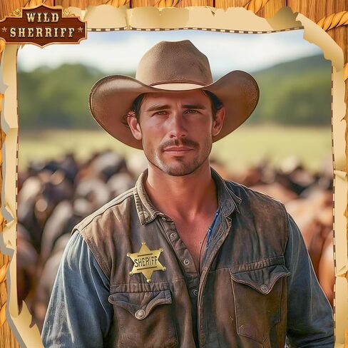 Sheriff Badge,Western Police Badges Cowboy Cop Star Pins for Men,Women,Halloween Cosplay,Carnival Prize,Party Favors,Themed Party Decoration,2.6inch in Kuwait