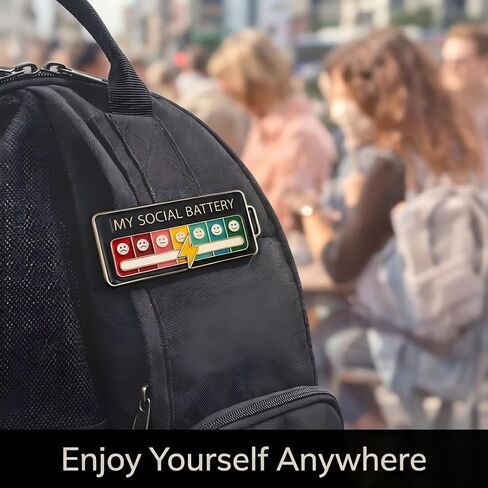 My Social Battery Slider Pin,7 Days a Week Fun Enamel Emotional Badge,My Social Battery Slider Pin for Clothing Decoration Backpacks Bags Hats Gifts（2 PCS) in Saudi Arabia