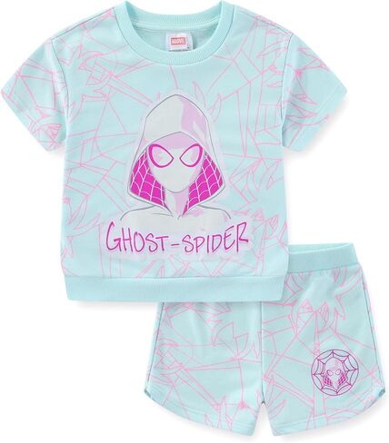 Marvel Spider-Gwen Ghost Spider Girls French Terry Short Sleeve T-Shirt and Shorts Set for Toddler to Big Kids in Kuwait
