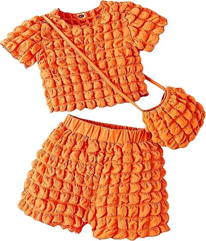 KIDLAGA Toddler Girl Clothes 2PCS Outfits Casual Bow T-Shirt & Floral Shorts Cute Summer Kids Girls' Clothing Sets 5-9Y in Saudi Arabia