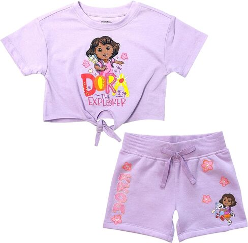 DORA Girls' Dora the Explorer Girls’ 2-piece Tie Front T-shirt & Shorts Set |Toddler in Saudi Arabia
