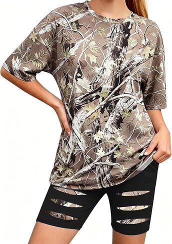 Girls Clothes 2 Piece Summer Outfits Camo Short Sleeve T-shirt Top and Leggings Shorts Set Clothes for Girls 6-14Y in Kuwait