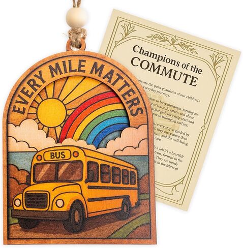 Bus Driver Gifts - Bus Driver Appreciation Gifts with Card - Thank You Gift for Back to School/College - First Day of School - End of Year or Retirement - Car, Window, Tree Hanging for Ornament in Saudi Arabia