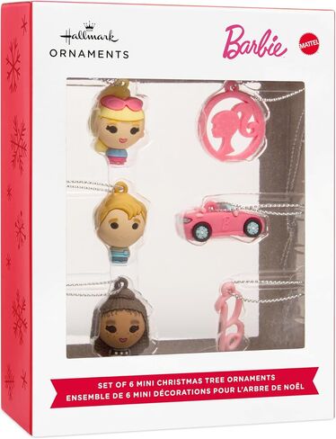 Hallmark Mini Christmas Ornaments, Barbie Miniature Ornaments, Shatterproof, Set of 6, Gifts for Barbie Fans in Saudi Arabia