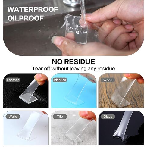48PCS Nano Double Sided Adhesive Pads,Waterproof No Damage Removable Heavy Duty Mounting Tapes,Clear Residue-Free Strong Sticky Pads for Walls,Hanging Pictures, DIY Craft Home Office in Saudi Arabia
